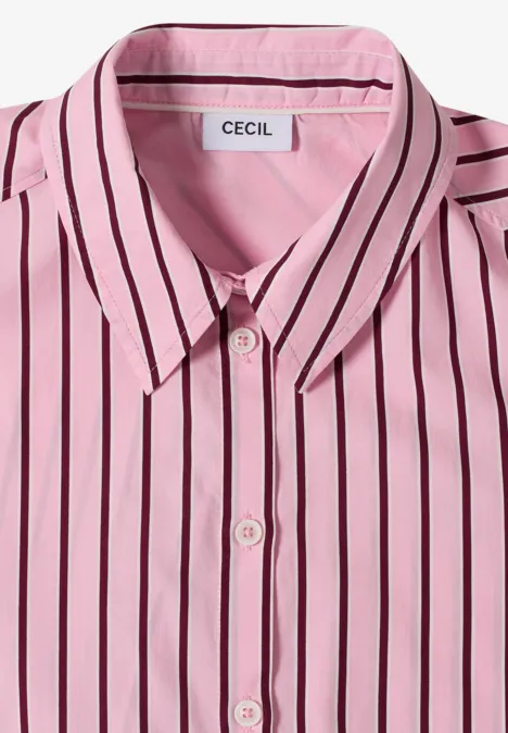 Rosa Hemd mit schwarzen Streifen und Knopfleiste, Marke CECIL.