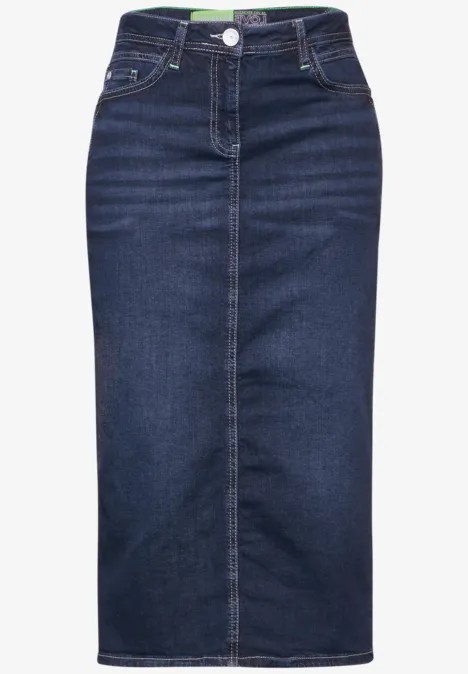 Midi Jeansrock Dark blue wash