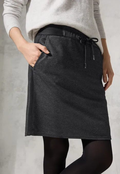 Melange-Look Joggskirt Black