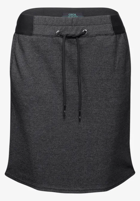 Melange-Look Joggskirt Black