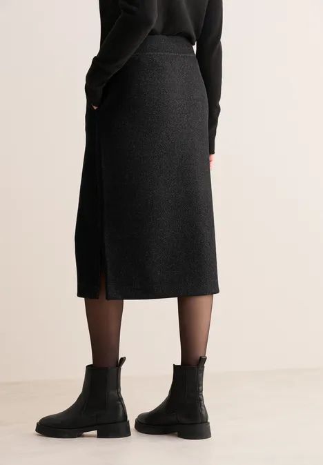 Rock mit Glitzerdetails black melange Rock mit Glitzerdetails black melange