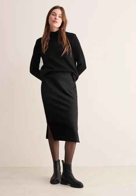Rock mit Glitzerdetails black melange Rock mit Glitzerdetails black melange