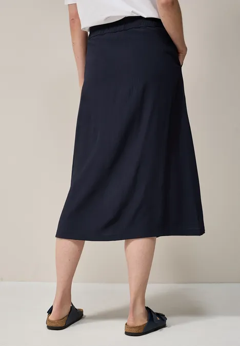 Crepe Rock in A-Linie universal blue