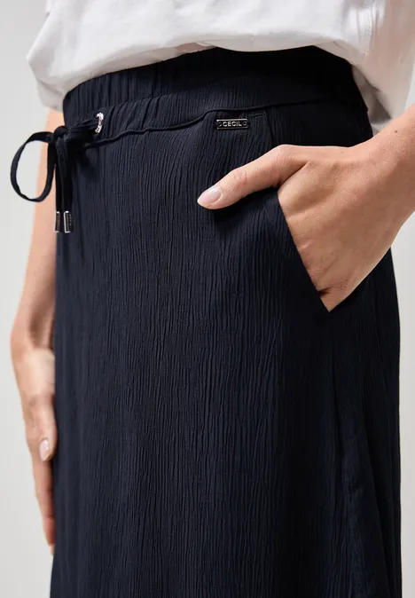 Crepe Rock in A-Linie universal blue