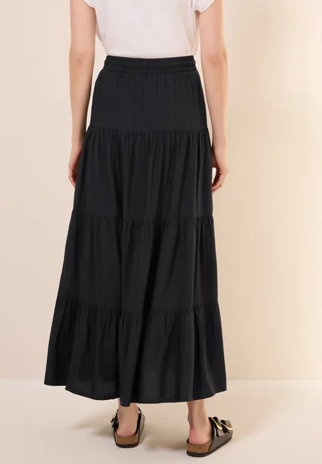 Maxi-Rock mit Volants Black