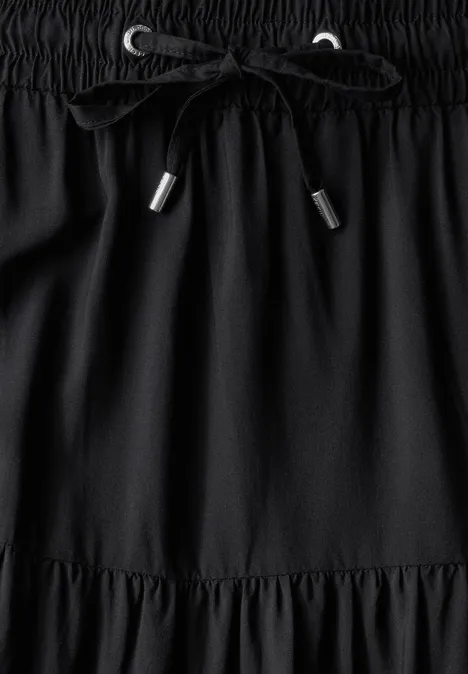 Maxi-Rock mit Volants Black