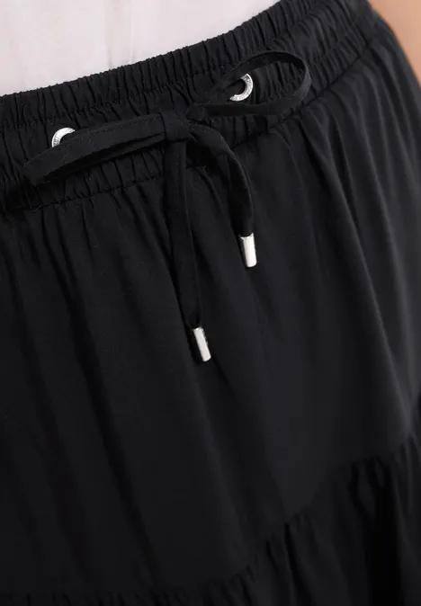 Maxi-Rock mit Volants Black