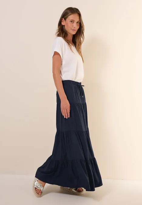 Maxi-Rock mit Volants universal blue