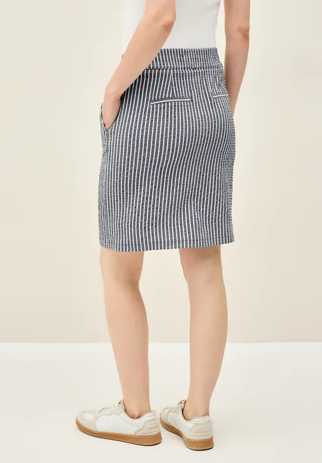 Gestreifter Seersucker Rock urban navy blue