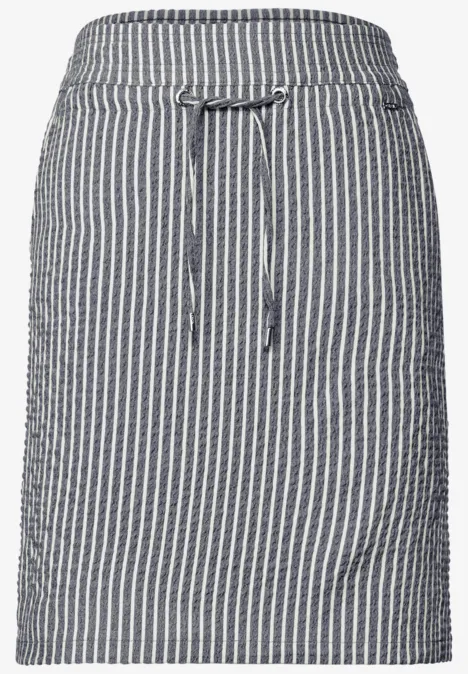 Gestreifter Seersucker Rock urban navy blue