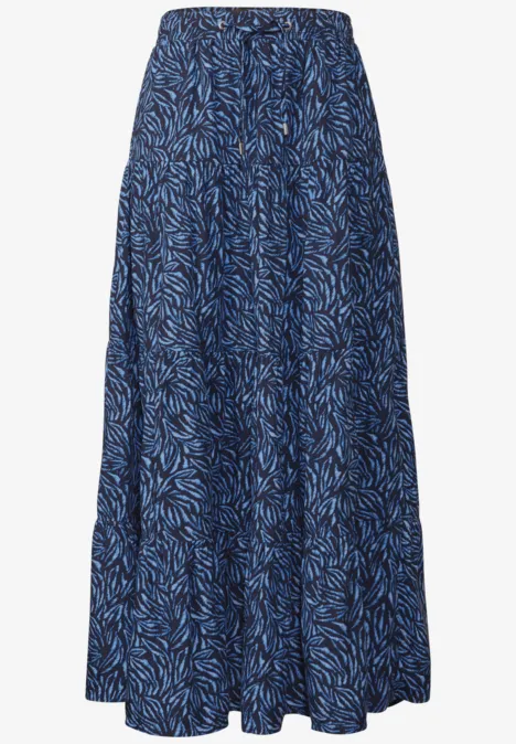 Gemusterter Volant-Rock urban navy blue