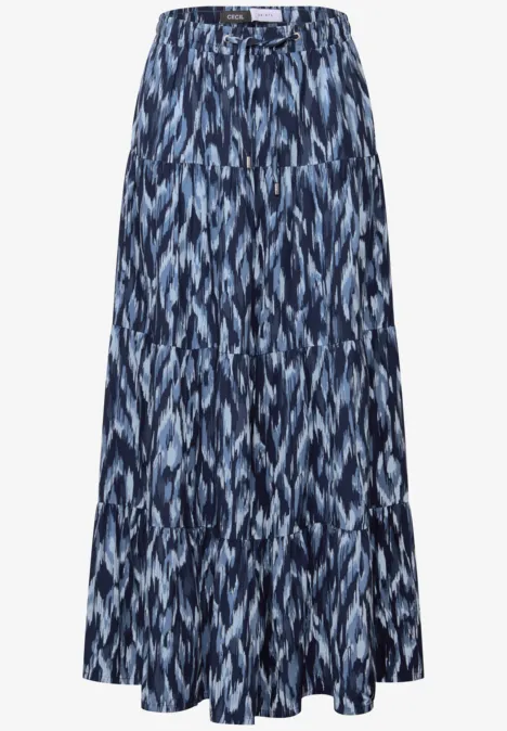 Gemusterter Volant-Rock urban navy blue