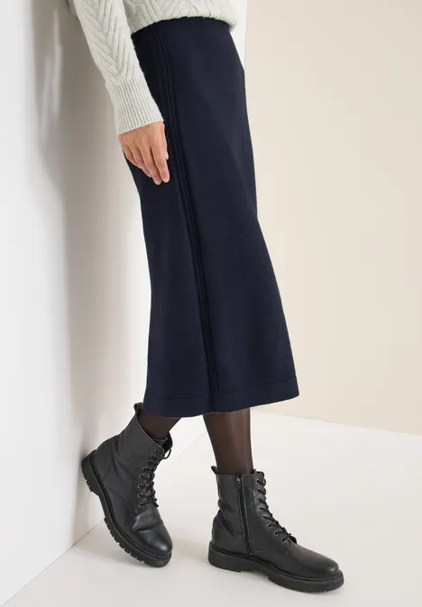 Rok met gestructureerde details urban dark blue