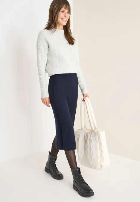 Rok met gestructureerde details urban dark blue