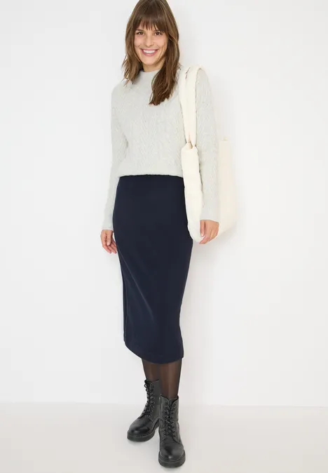 Rok met gestructureerde details urban dark blue