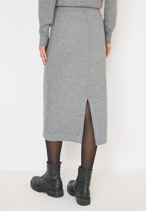 Rok met gestructureerde details sporty grey melange