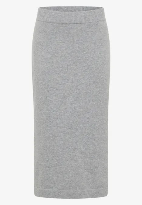 Rok met gestructureerde details sporty grey melange