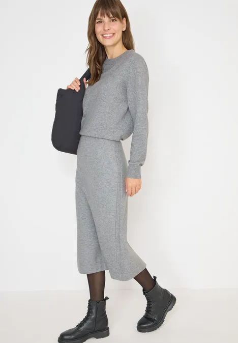 Rok met gestructureerde details sporty grey melange