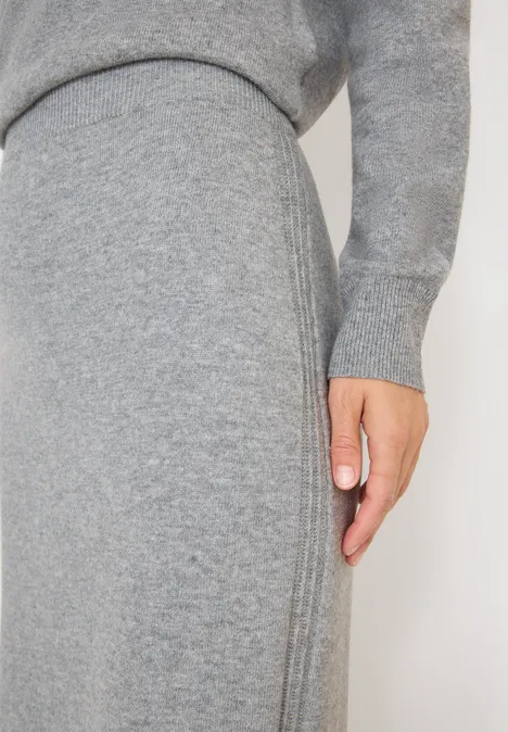 Rok met gestructureerde details sporty grey melange