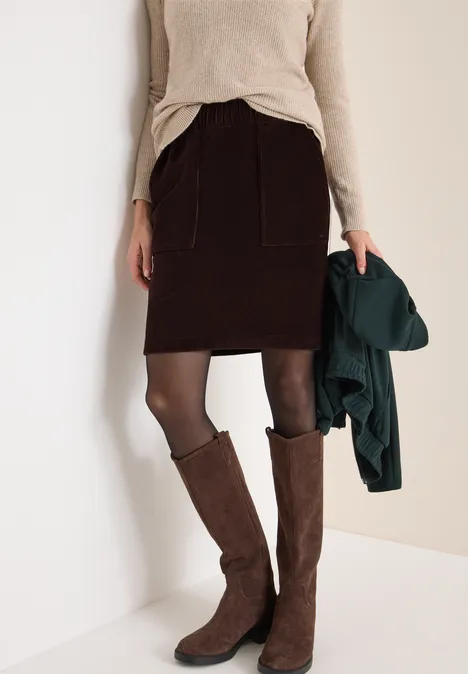 Corduroy rok tartufo brown