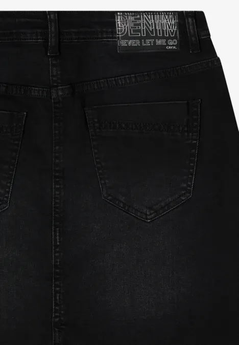 Jupe en jean avec rivets black washed