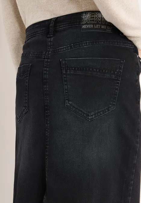 Jupe en jean avec rivets black washed
