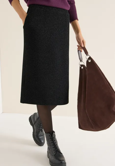 Midi-Satinrock Black Midi-Satinrock Black