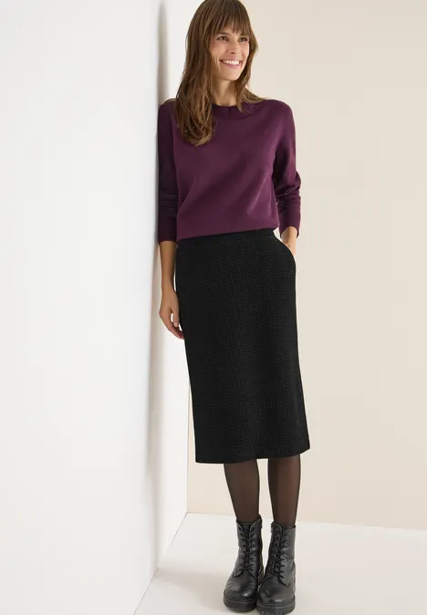 Midi-Satinrock Black Midi-Satinrock Black