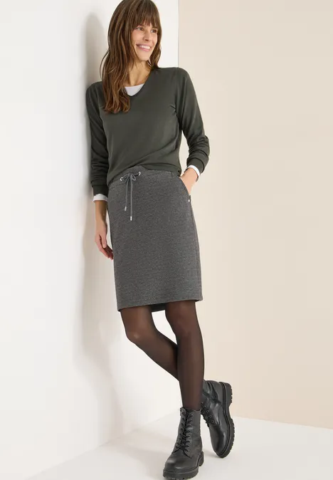 Tweekleurig gemêleerd Jogg-rokje null