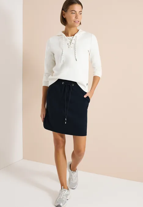 Knielanger Rock mit Streifendetail universal blue