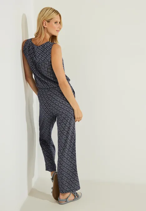 Jumpsuit mit Alloverprint night sky blue