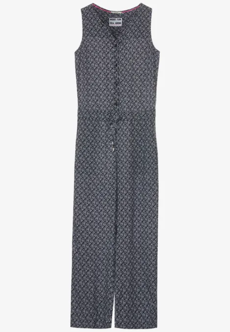Jumpsuit mit Alloverprint night sky blue