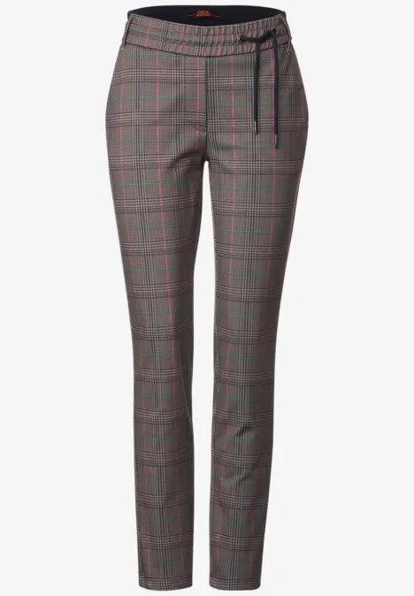 Pantalon coupe classique à carreaux sporty taupe