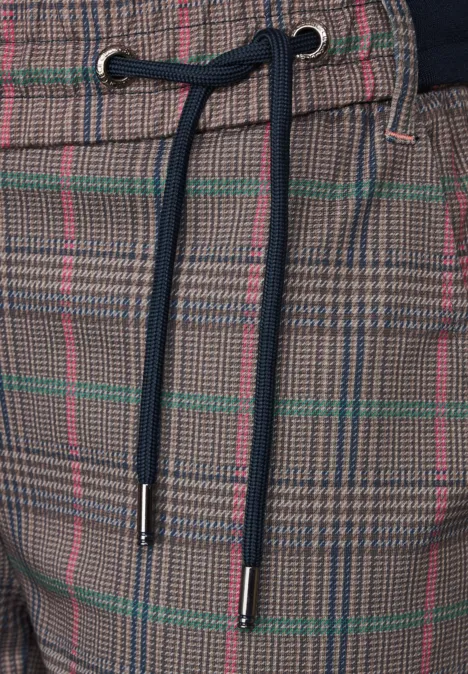 Pantalon coupe classique à carreaux sporty taupe