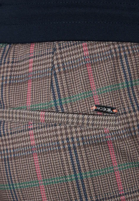 Pantalon coupe classique à carreaux sporty taupe
