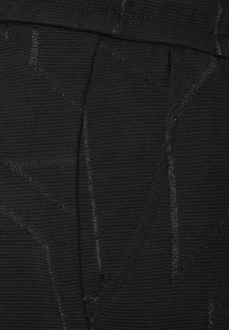 Pantalon culotte jacquard coupe ample Black