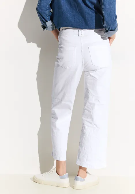 Loose Fit Culotte Jeans White