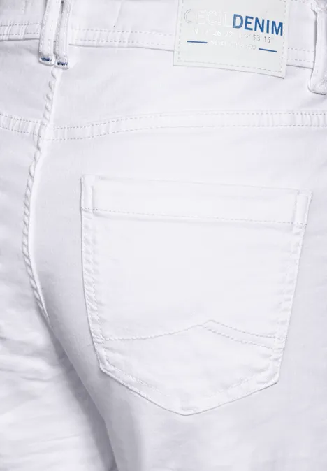 Loose Fit Culotte Jeans White