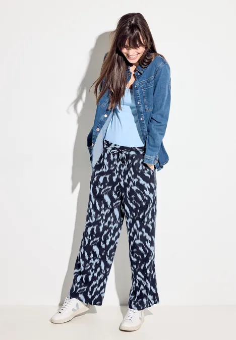 Pantalon culotte à motifs universal blue