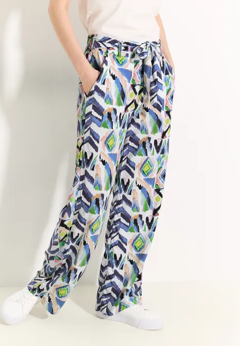 Pantalon imprimé multicolore vanilla white
