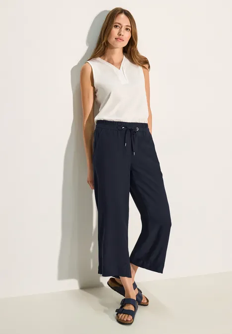 Viskosehose mit Wide Legs universal blue