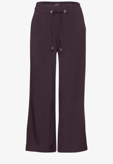 Viskosehose mit Wide Legs aubergine red