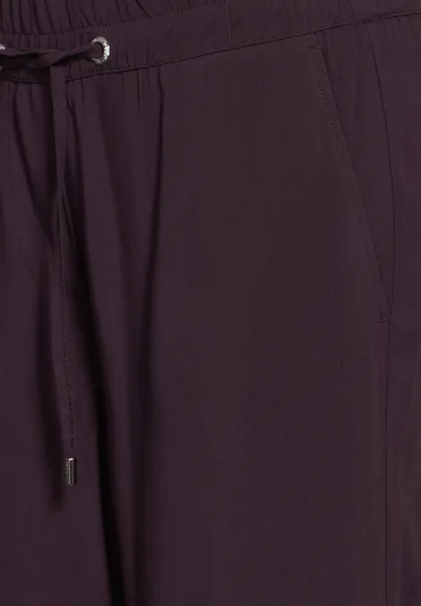 Viskosehose mit Wide Legs aubergine red