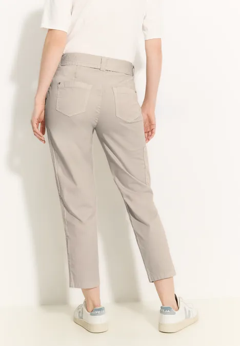 Papertouch Hose mit Gürtel boulder beige