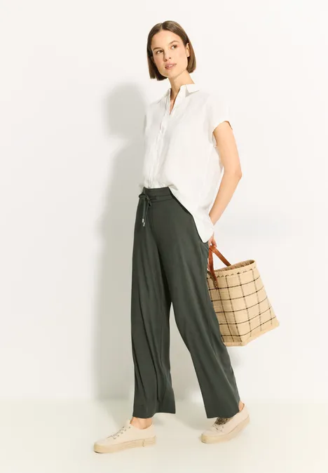 Hose mit Wide Legs cool khaki