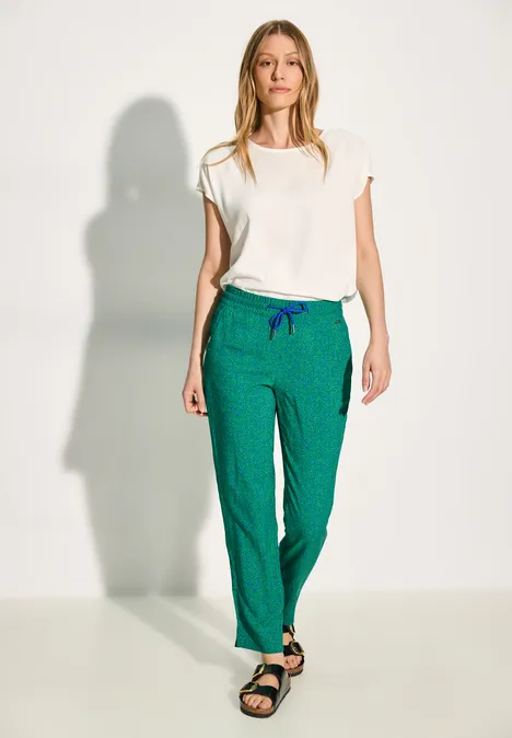 Bequeme Print Hose fresh apple green