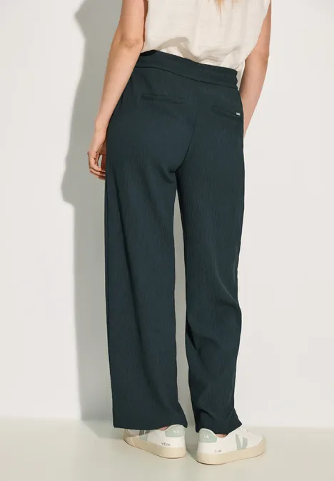Struktur-Hose im Loose Fit fir green