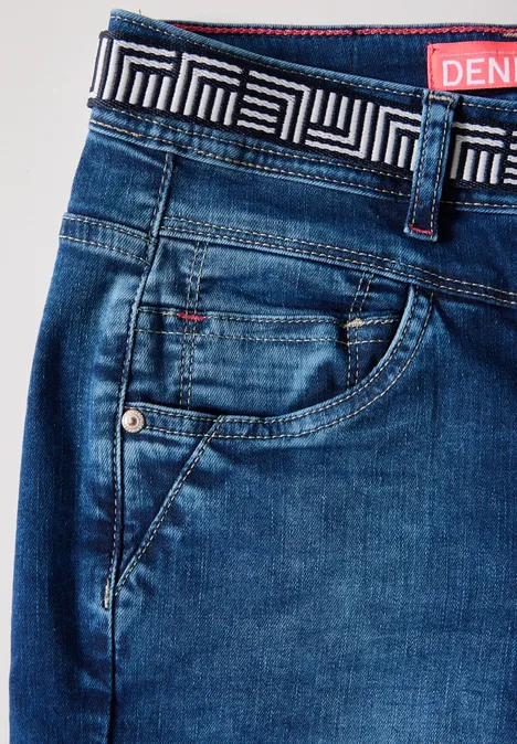 Jeans im Slim Fit mid blue used wash