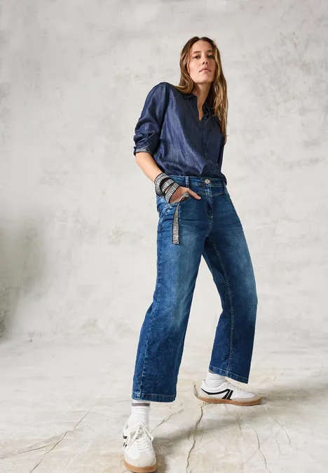 Jeans im Slim Fit mid blue used wash