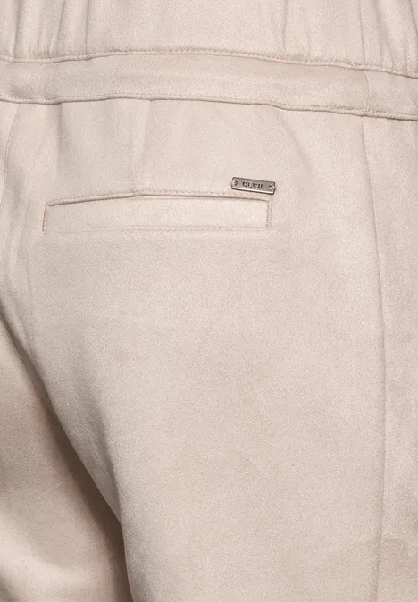 Hose in Leder-Optik light hazel beige